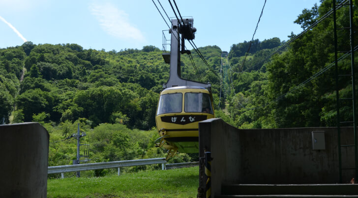 宝登山ロープウェイで頂上を目指します