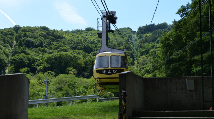 Setting off to the summit on the Hodosan Ropeway